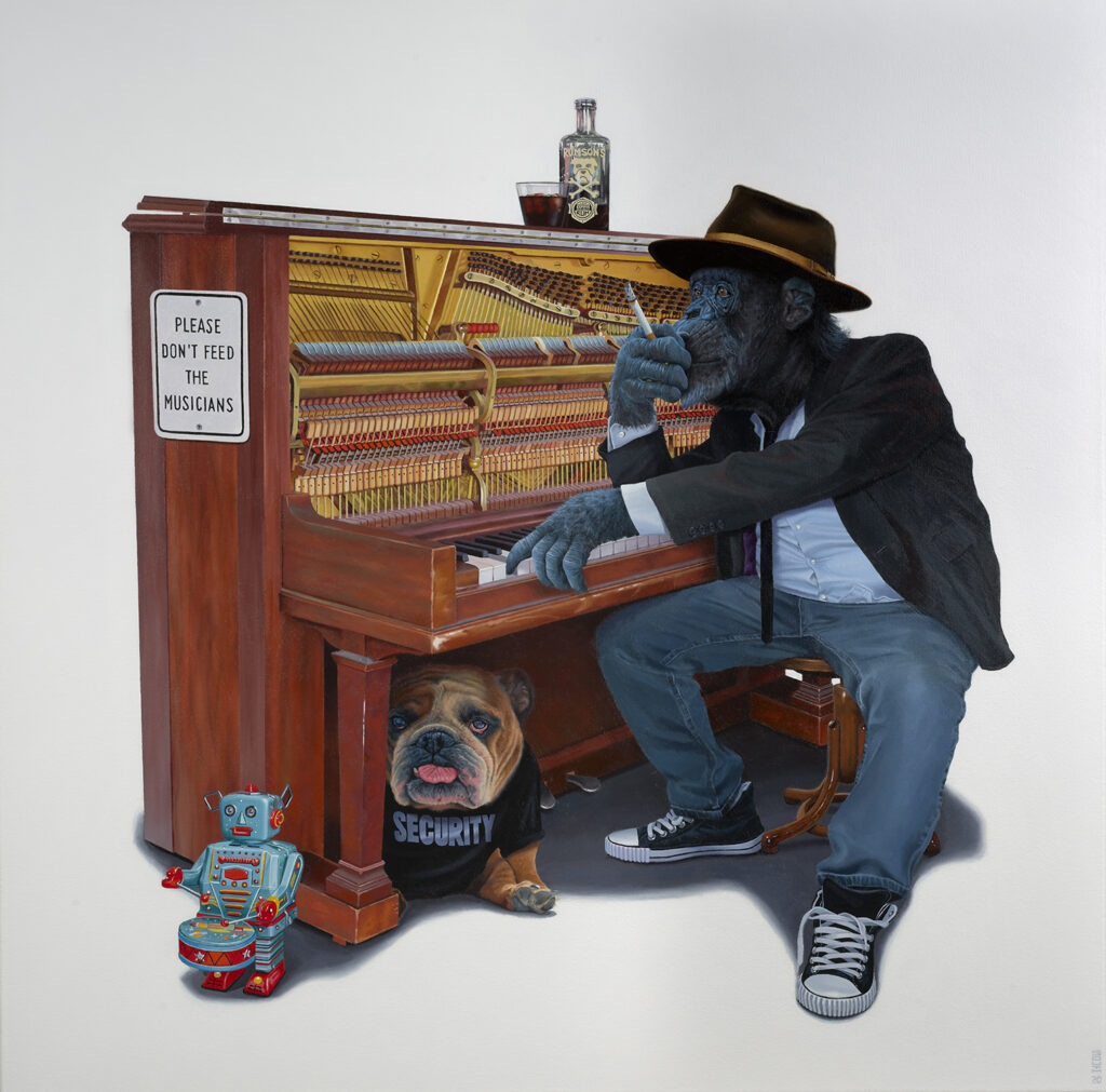 a monkey playing the piano with a dog - Tony South - Interlude