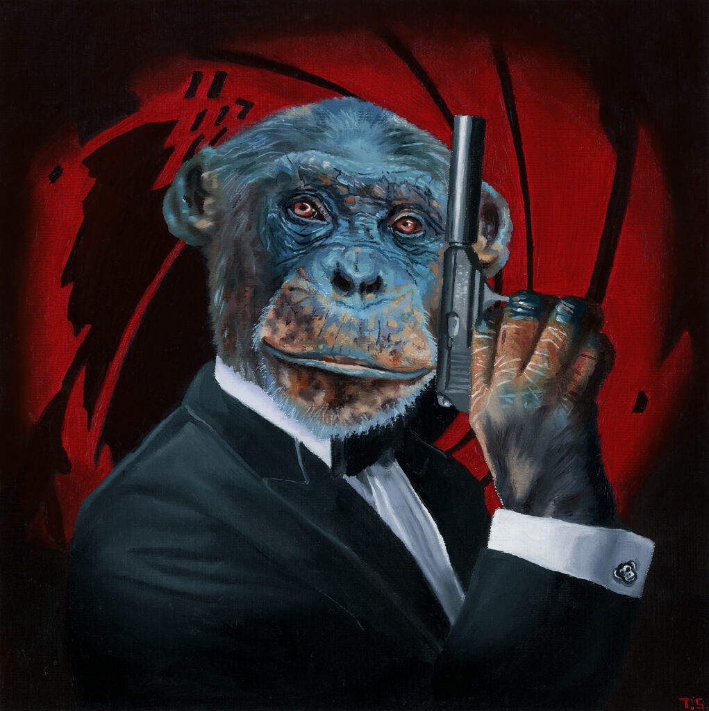 A monkey dressed like James Bond - Tony South - Shaken Not Stirred