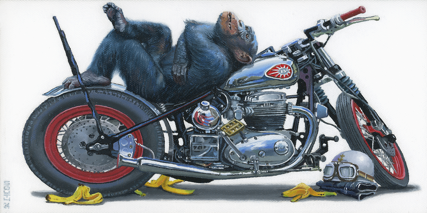 monkey on a motorcycle